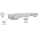  Manufacturer Color_Cream -- Ease 228" Cream Fabric Upholstered 8 pc Modular Sectional IMAGE 10