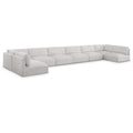  Manufacturer Color_Cream -- Ease 228" Cream Fabric Upholstered 8 pc Modular Sectional IMAGE 1