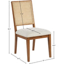  Color_Cream/ Walnut -- Butterfly Cream Linen Textured Fabric Upholstered Dining Chair IMAGE 10