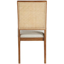  Color_Cream/ Walnut -- Butterfly Cream Linen Textured Fabric Upholstered Dining Chair IMAGE 2