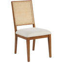  Color_Cream/ Walnut -- Butterfly Cream Linen Textured Fabric Upholstered Dining Chair IMAGE 3