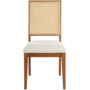  Color_Cream/ Walnut -- Butterfly Cream Linen Textured Fabric Upholstered Dining Chair IMAGE 4