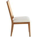  Color_Cream/ Walnut -- Butterfly Cream Linen Textured Fabric Upholstered Dining Chair IMAGE 5