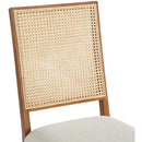  Color_Cream/ Walnut -- Butterfly Cream Linen Textured Fabric Upholstered Dining Chair IMAGE 7