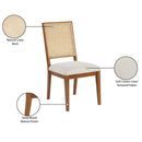  Color_Cream/ Walnut -- Butterfly Cream Linen Textured Fabric Upholstered Dining Chair IMAGE 9
