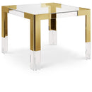  Color_Gold -- Meridian Square Casper Dining Table with Glass Top IMAGE 1