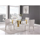  Color_Gold -- Meridian Square Casper Dining Table with Glass Top IMAGE 2