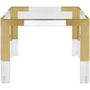  Color_Gold -- Meridian Square Casper Dining Table with Glass Top IMAGE 3