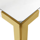  Color_Gold -- Meridian Square Casper Dining Table with Glass Top IMAGE 4