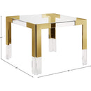  Color_Gold -- Meridian Square Casper Dining Table with Glass Top IMAGE 5