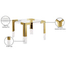  Color_Gold -- Meridian Square Casper Dining Table with Glass Top IMAGE 6
