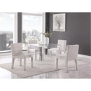  Color_Chrome -- Casper 38" Chrome Glass Top, Acrylic And Steel Base Dining Table IMAGE 2