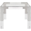  Color_Chrome -- Casper 38" Chrome Glass Top, Acrylic And Steel Base Dining Table IMAGE 3