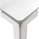  Color_Chrome -- Casper 38" Chrome Glass Top, Acrylic And Steel Base Dining Table IMAGE 4