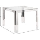  Color_Chrome -- Casper 38" Chrome Glass Top, Acrylic And Steel Base Dining Table IMAGE 5