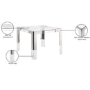  Color_Chrome -- Casper 38" Chrome Glass Top, Acrylic And Steel Base Dining Table IMAGE 6