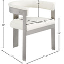  Color_Cream/ Brushed Chrome -- Romeo Cream Vegan Leather Upholstered Dining Chair IMAGE 10