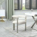  Color_Cream/ Brushed Chrome -- Romeo Cream Vegan Leather Upholstered Dining Chair IMAGE 2