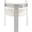  Color_Cream/ Brushed Chrome -- Romeo Cream Vegan Leather Upholstered Dining Chair IMAGE 3