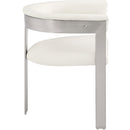  Color_Cream/ Brushed Chrome -- Romeo Cream Vegan Leather Upholstered Dining Chair IMAGE 6