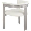  Color_Cream/ Brushed Chrome -- Romeo Cream Vegan Leather Upholstered Dining Chair IMAGE 7