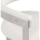  Color_Cream/ Brushed Chrome -- Romeo Cream Vegan Leather Upholstered Dining Chair IMAGE 8