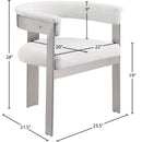  Color_Cream/ Brushed Chrome -- Romeo Cream Boucle Fabric Upholstered Dining Chair IMAGE 10