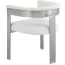  Color_Cream/ Brushed Chrome -- Romeo Cream Boucle Fabric Upholstered Dining Chair IMAGE 7