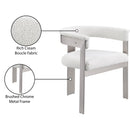  Color_Cream/ Brushed Chrome -- Romeo Cream Boucle Fabric Upholstered Dining Chair IMAGE 9