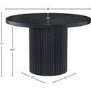  Color_Black -- Meridian Round Belinda Dining Table with Pedestal Base IMAGE 6