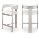  Color_Cream/ Brushed Chrome -- Romeo Cream Vegan Leather Upholstered Counter Stool IMAGE 1