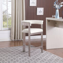  Color_Cream/ Brushed Chrome -- Romeo Cream Vegan Leather Upholstered Counter Stool IMAGE 2
