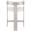  Color_Cream/ Brushed Chrome -- Romeo Cream Vegan Leather Upholstered Counter Stool IMAGE 3