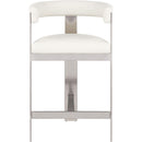  Color_Cream/ Brushed Chrome -- Romeo Cream Vegan Leather Upholstered Counter Stool IMAGE 5