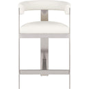 Meridian Romeo Cream Vegan Leather Counter Stool IMAGE 5