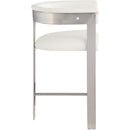  Color_Cream/ Brushed Chrome -- Romeo Cream Vegan Leather Upholstered Counter Stool IMAGE 6