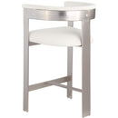  Color_Cream/ Brushed Chrome -- Romeo Cream Vegan Leather Upholstered Counter Stool IMAGE 7