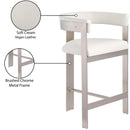  Color_Cream/ Brushed Chrome -- Romeo Cream Vegan Leather Upholstered Counter Stool IMAGE 8