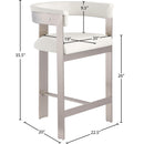  Color_Cream/ Brushed Chrome -- Romeo Cream Vegan Leather Upholstered Counter Stool IMAGE 9