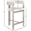 Meridian Romeo Cream Vegan Leather Counter Stool IMAGE 9