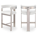  Color_Cream/ Brushed Chrome -- Romeo Cream Vegan Leather Upholstered Counter Stool IMAGE 1