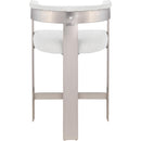  Color_Cream/ Brushed Chrome -- Romeo Cream Vegan Leather Upholstered Counter Stool IMAGE 3