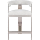  Color_Cream/ Brushed Chrome -- Romeo Cream Vegan Leather Upholstered Counter Stool IMAGE 5