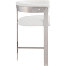  Color_Cream/ Brushed Chrome -- Romeo Cream Vegan Leather Upholstered Counter Stool IMAGE 6