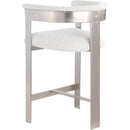  Color_Cream/ Brushed Chrome -- Romeo Cream Vegan Leather Upholstered Counter Stool IMAGE 7