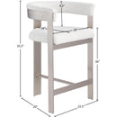  Color_Cream/ Brushed Chrome -- Romeo Cream Vegan Leather Upholstered Counter Stool IMAGE 9