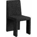 Color_Black -- Benson Black Linen Textured Fabric Upholstered Dining Chair IMAGE 1