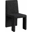 Meridian Benson Black Linen Textured Fabric Dining Chair IMAGE 1