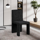  Color_Black -- Benson Black Linen Textured Fabric Upholstered Dining Chair IMAGE 2