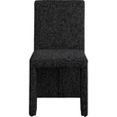 Meridian Benson Black Linen Textured Fabric Dining Chair IMAGE 4